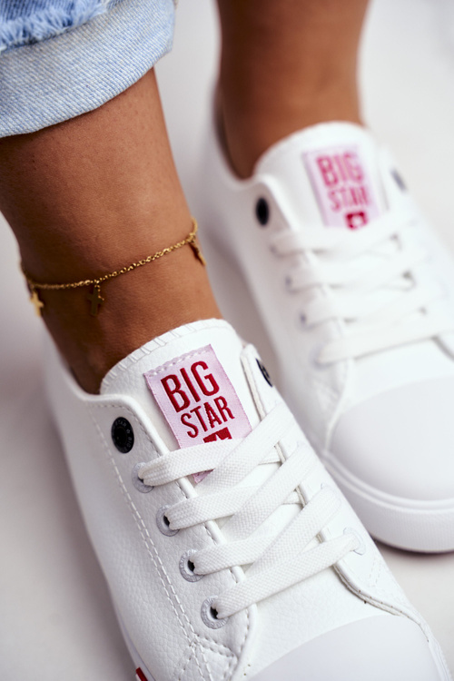 Жіночі шкіряні кросівки Big Sta GG274005 біло-червоні