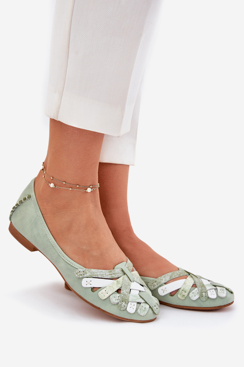 Жіночі Шкіряні Балетки Maciejka 01358-50 М'ята