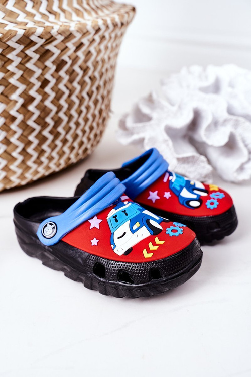 Дитячі поролонові тапочки з машиною Чорні