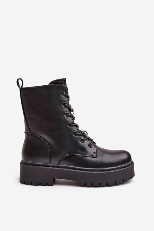 Ботильйони утеплені робочі жіночі з бейджиками чорні Avorira