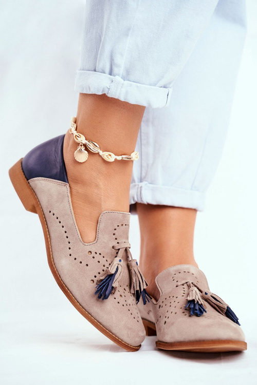 Жіночі напівчеревики Maciejka Leather Moccasins Beige 04484-04/00-5