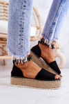 Босоніжки еспадрільї на платформі Чорні Jeannie