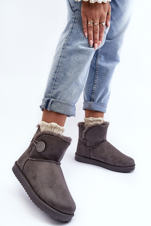 Жіночі зимові черевики з декором сірий Siriol