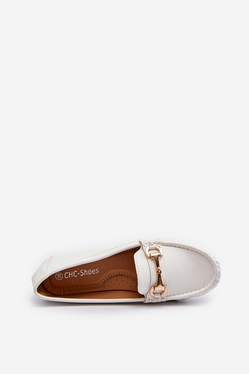 Жіночі класичні мокасини з екошкіри білого кольору Demese