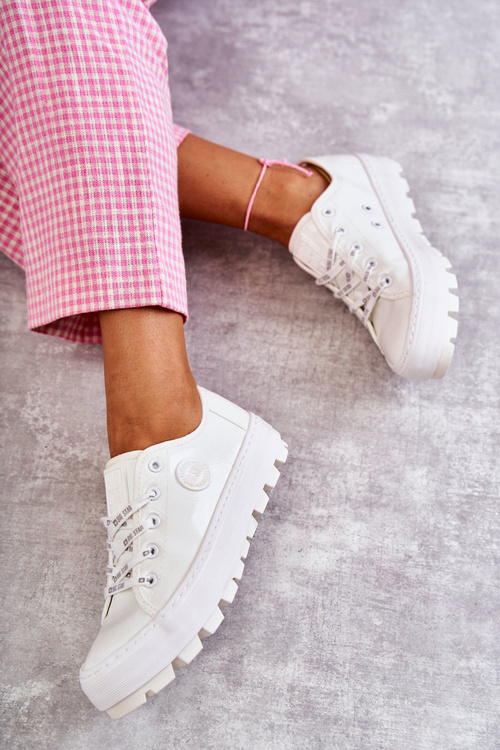 Модні лаковані кросівки Big Star KK274045 Білі