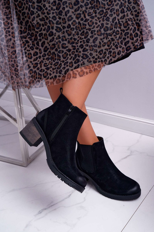 Чоботи жіночі на підборах Sergio Leone Чорні BR BT702