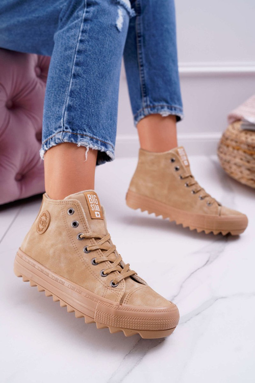 Жіночі кросівки Big Star на високих підборах Camel EE274116