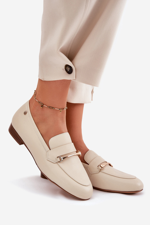 Шкіряні Полуботинки Жіночі Maciejka K6809-04 Бежеві