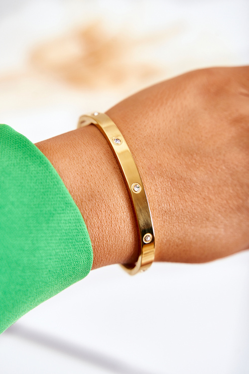 Сталевий браслет із кубічним цирконієм Gold Lauren