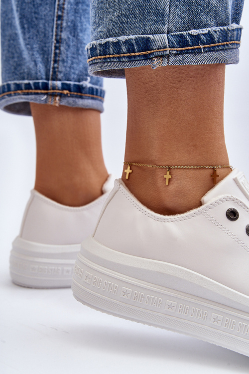 Низькі жіночі утеплені білі кросівки Big Star MM274029