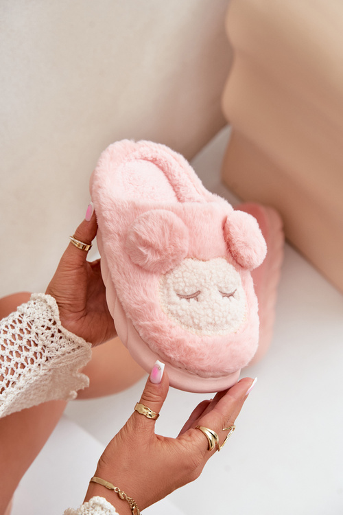 Теплі хутряні тапочки жіночі рожеві Jozelinetta