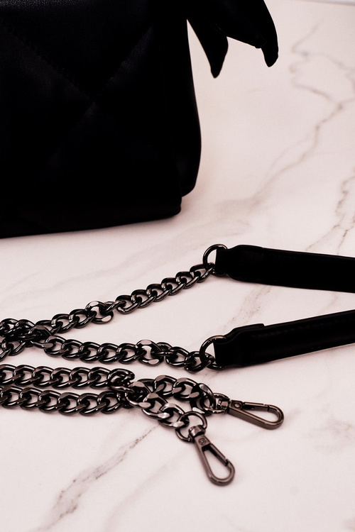 Гаманець маленький стьобаний на ланцюжку NOBO NBAG-K1330 чорний