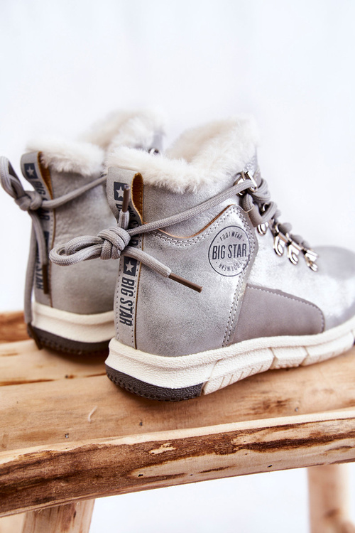 Чоботи дитячі утеплені на блискавці Big Star KK374178 Silver