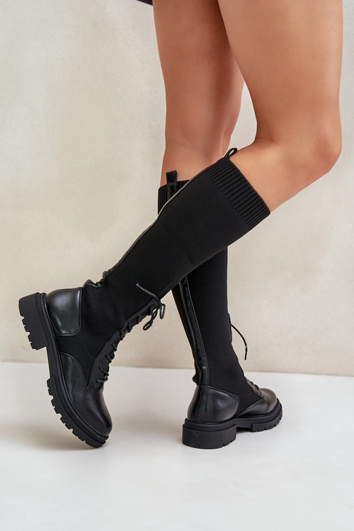 Черевики без шнурівки з носком Чорний Іран
