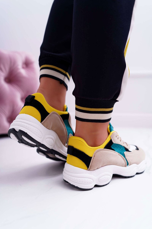 Спортивні жіночі замшеві туфлі зелено-жовті льодяники