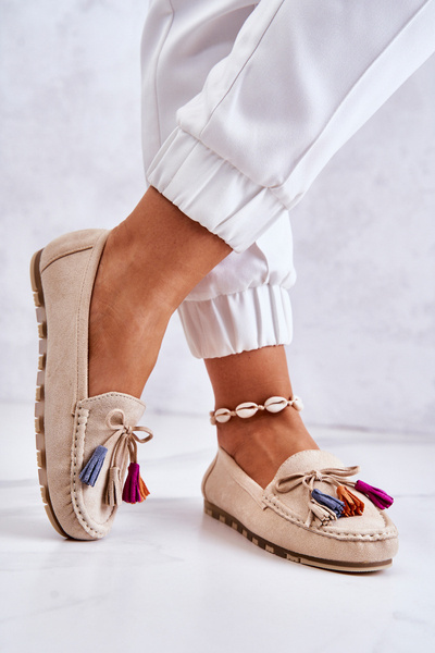 Жіночі замшеві лофери світло-бежеві Wilessa