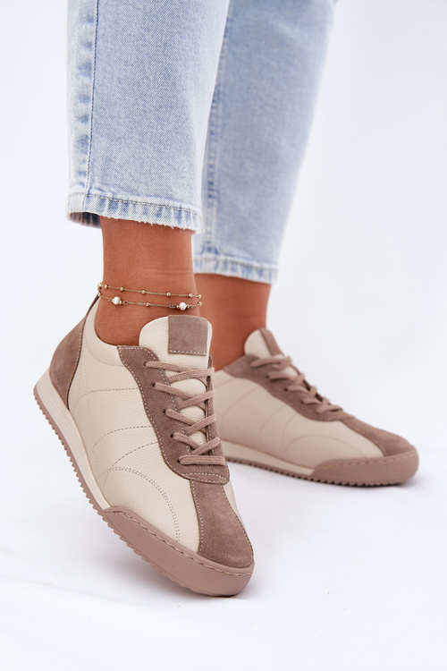 Жіноче Спортивне Взуття З Шкіри Бежеве Лаура Мессі 2935