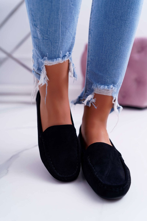 Жіночі зручні еко-замшеві мокасини Black Lemma