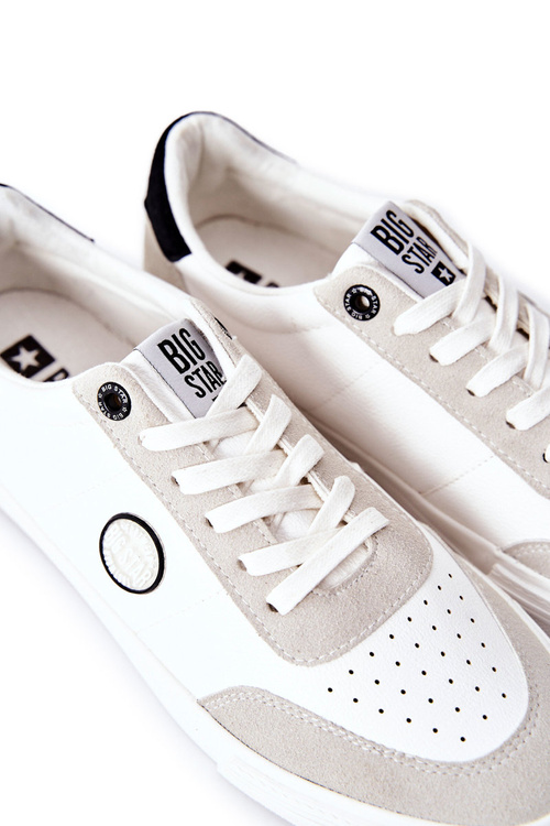 Чоловічі шкіряні кросівки Big Star II174009 біло-бежеві