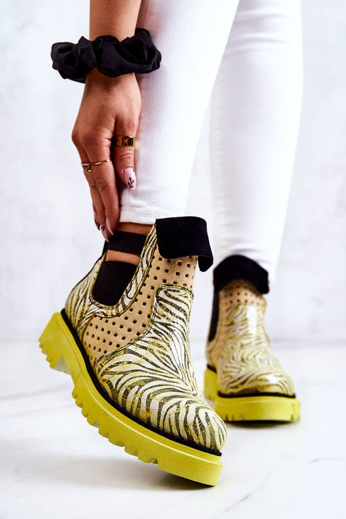 Чоботи шкіряні Maciejka 05324-07 Жовті