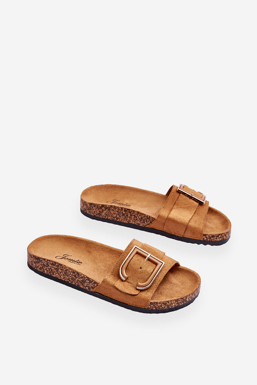 Жіночі замшеві тапочки на платформі Camel Festil