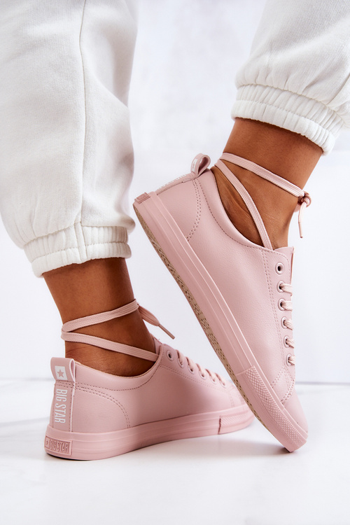 Жіночі шкіряні кросівки BIG STAR JJ274071 Світло-рожеві