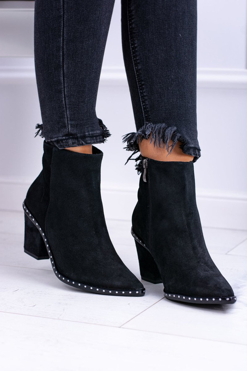 Жіночі гостроносі шкіряні чоботи на блискавці чорні сонома