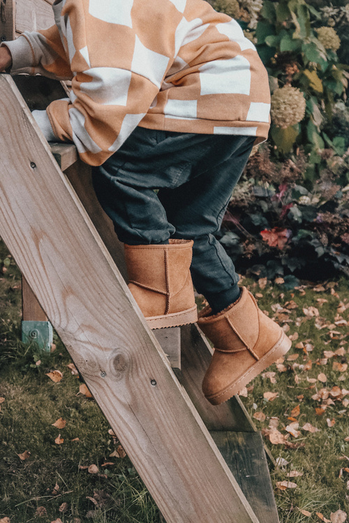 Дитячі зимові черевики для розминки хакі губі