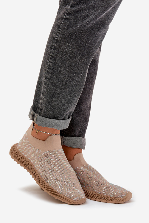 Жіночі Спортивні Черевики На Слизь З Декором D&A TW121 Бежеві