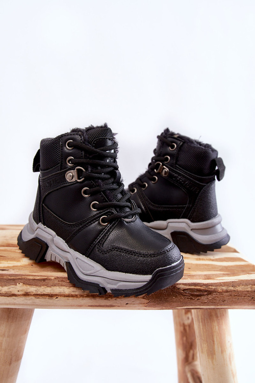 Дитячі черевики теплі Trappers на блискавці Black Marvin