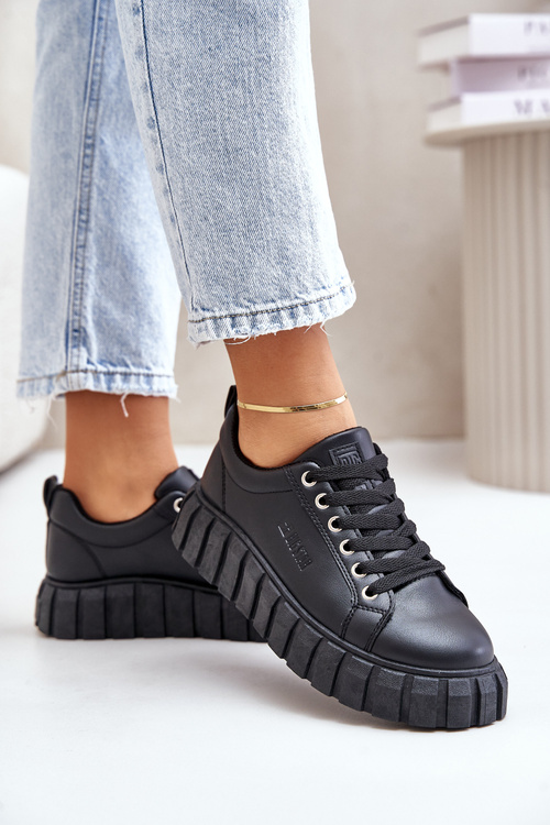 Теплі жіночі кросівки Big Star MM274618 Чорні