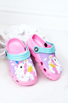 Дитячі поролонові тапочки з єдинорогом рожеві