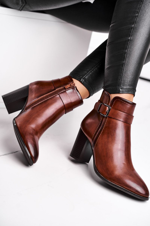 Чоботи жіночі на високих підборах Sergio Leone Brown BT509