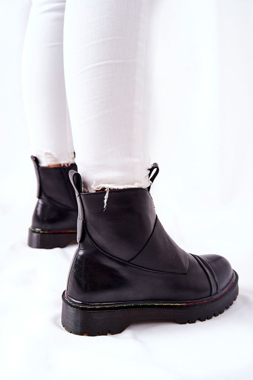 Черевики з різнокольоровою строчкою Black Milie