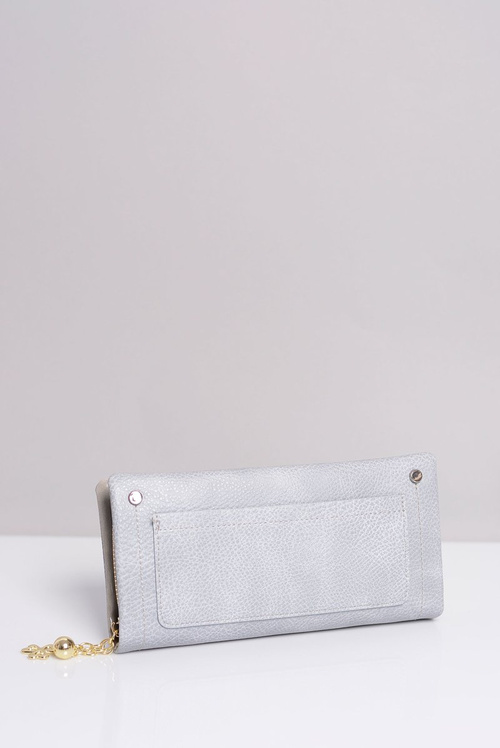 Великий жіночий сірий гаманець з кишенею