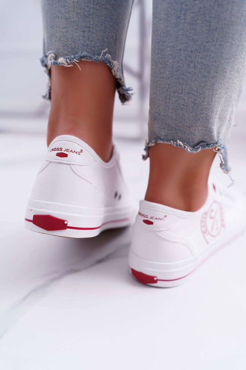 Жіночі джинсові кросівки білі DD2R4068