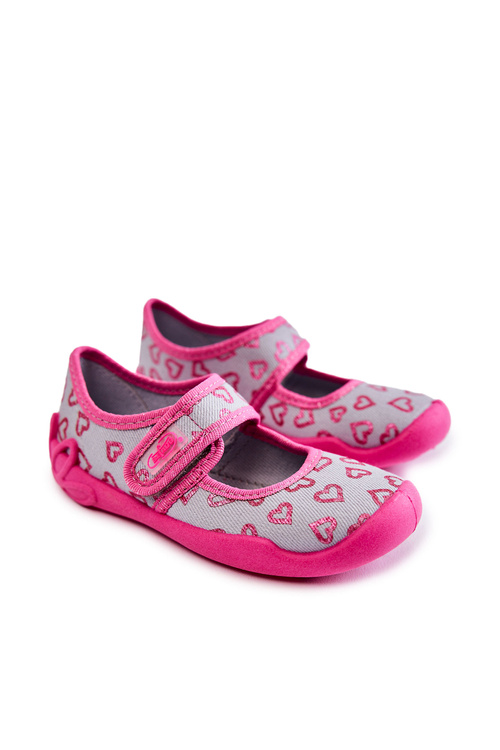Дитячі тапочки Balerina Hearts Befado 123X070 сіро-рожевий