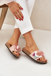 Жіночі Сандалі З Квітами На Пробковій Платформі Рожеві Zinrosa