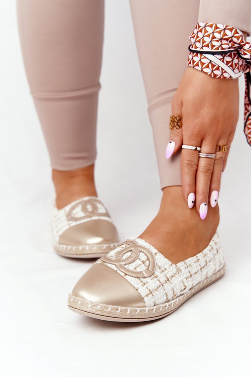 Елегантні жіночі еспадрільї золотого кольору Be My Love