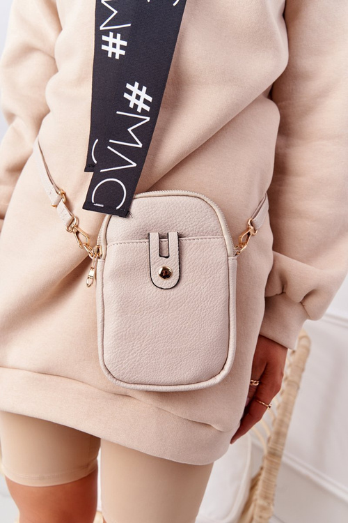 Маленька жіноча поясна сумка-саше Амстердам бежевого кольору
