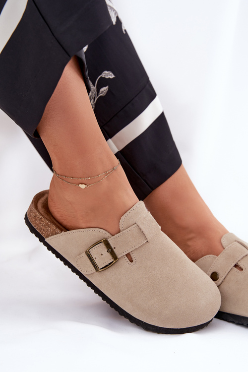 Замшеві Жіночі Сабо З Пряжкою Big Star RR274A385 Бежеві