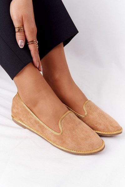 Жіночі замшеві лофери Lu Boo Camel
