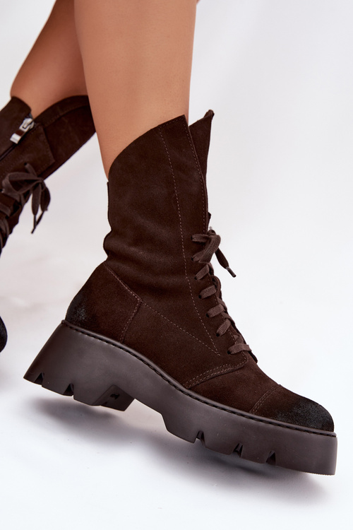 Жіноче Взуття Workery З Натуральної Замші Zazoo 976 Шоколадні