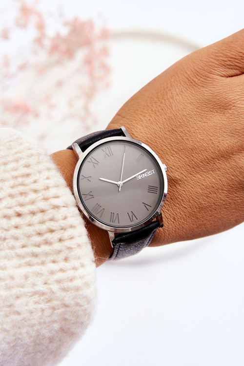 Жіночий аналоговий годинник на ремінці ERNEST чорний 