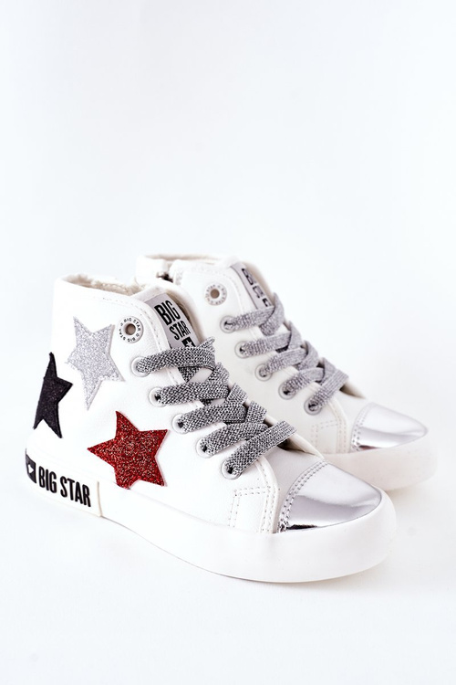 Високі дитячі кросівки на блискавці BIG STAR II374029 Білі