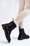 Жіночі шкіряні теплі черевики на слайдері GOE II2N4060 Чорні