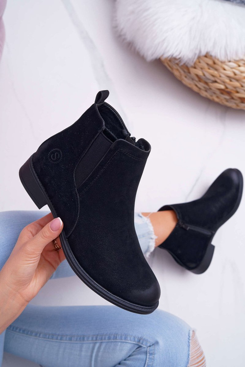 Жіночі черевики з еко-нубуку Sergio Leone чорні Vuko