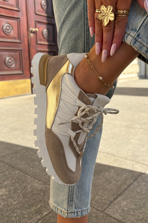 Шкіряні Чоботи Sneakers Жіночі Artiker 56C1738 Бежево-Золоті