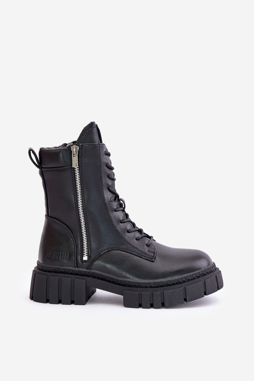 Теплі ботильйони Workers Жіночі Екошкіра Big Star MM274578 Чорні