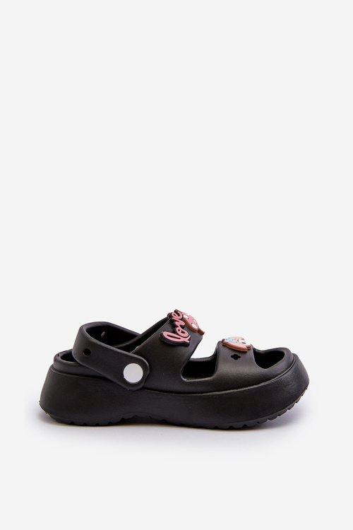 Легкі дитячі пінопластові тапочки з чорним декором Ifrana